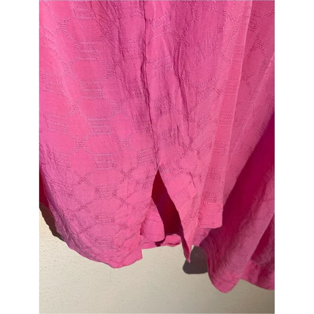 Savage × Fenty Monogram Voile Button Down Sleep Shirt Size XL Pink